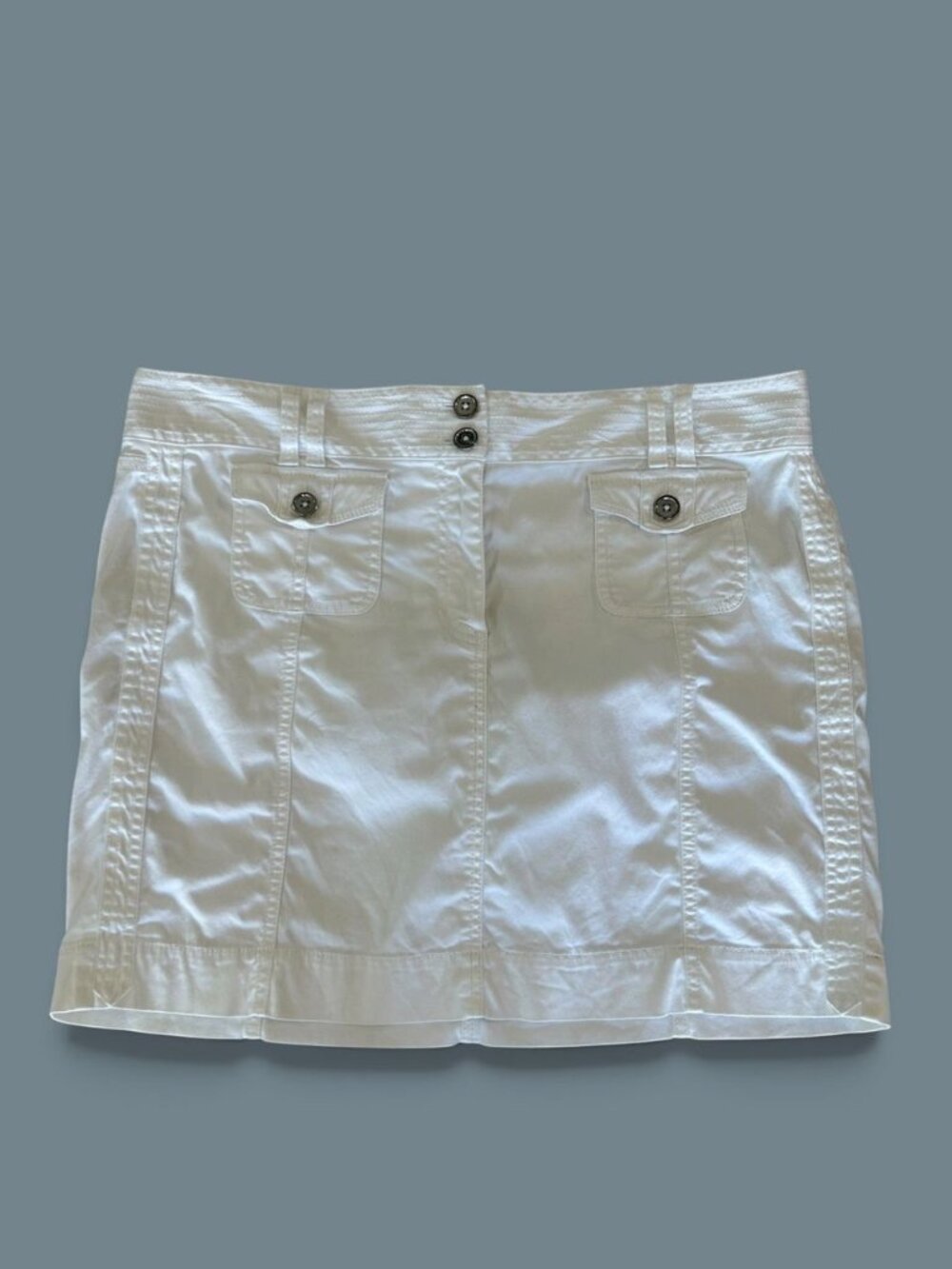 White House Black Market White Jean Style Mini Skirt Size 16